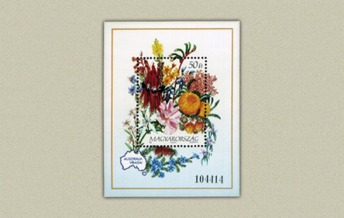 FÖLDRÉSZEK VIRÁGAI III. - AUSZTRÁLIA - BLOKK FÖLDRÉSZEK VIRÁGAI III. - AUSZTRÁLIA - BLOKK