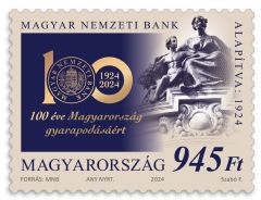 2024. 100 éves a Magyar Nemzeti Bank - Bélyeg 2024. 100 éves a Magyar Nemzeti Bank - Bélyeg