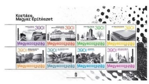 2025. Kortárs magyar építészet bélyeg ív 1 2025. Kortárs magyar építészet bélyeg ív 1