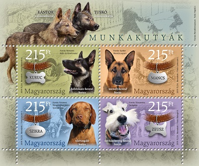 2019. Munkakutyák - Bélyegkisív 2019. Munkakutyák - Bélyegkisív